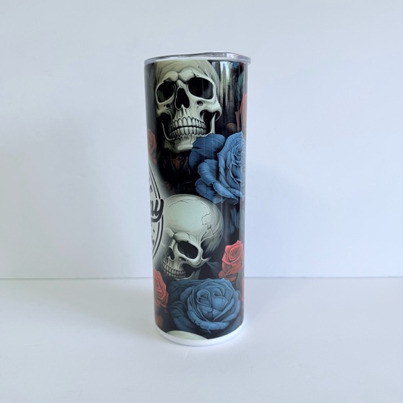 Skull and Roses 20oz Skinny Tumbler - Picture 2 of 4